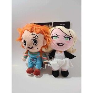 Chucky Tiffany 2 Pack Plush Figure Dog Toy NEW Squeaker Child's Play HALLOWEEN